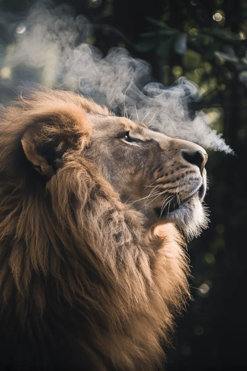 "Lion's Breath" breathing